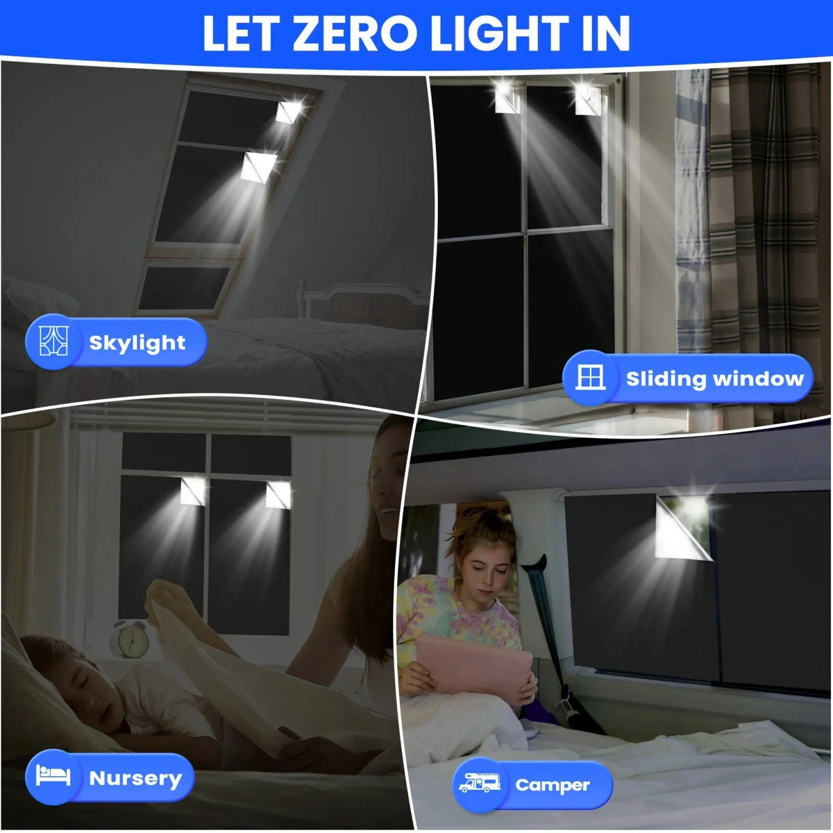 Magnetic Blackout Window Shades for Bedroom Nursery and Kids Room