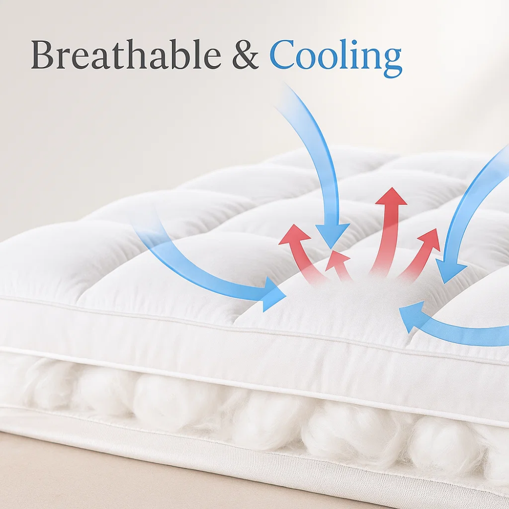 Cooling Mattress Topper for Back Pain and Plush Bed Comfort