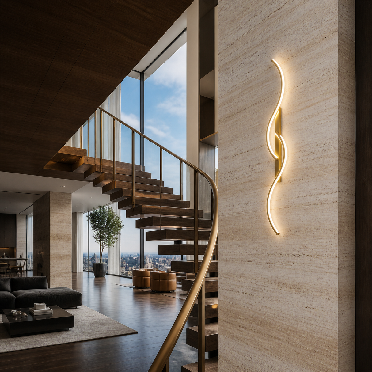 Virela Sculptural Wave Wall Light