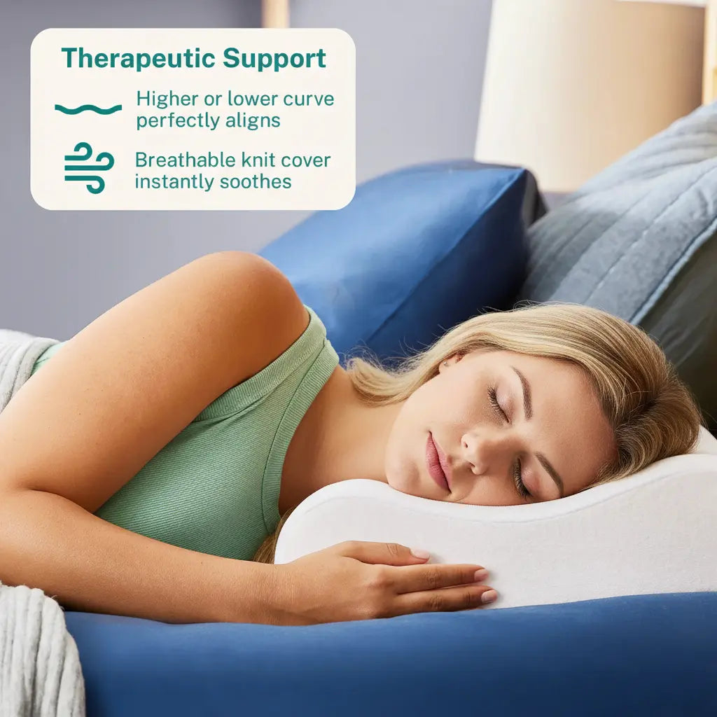 Contour Memory Foam Pillow Neck Shoulder Support Sleep