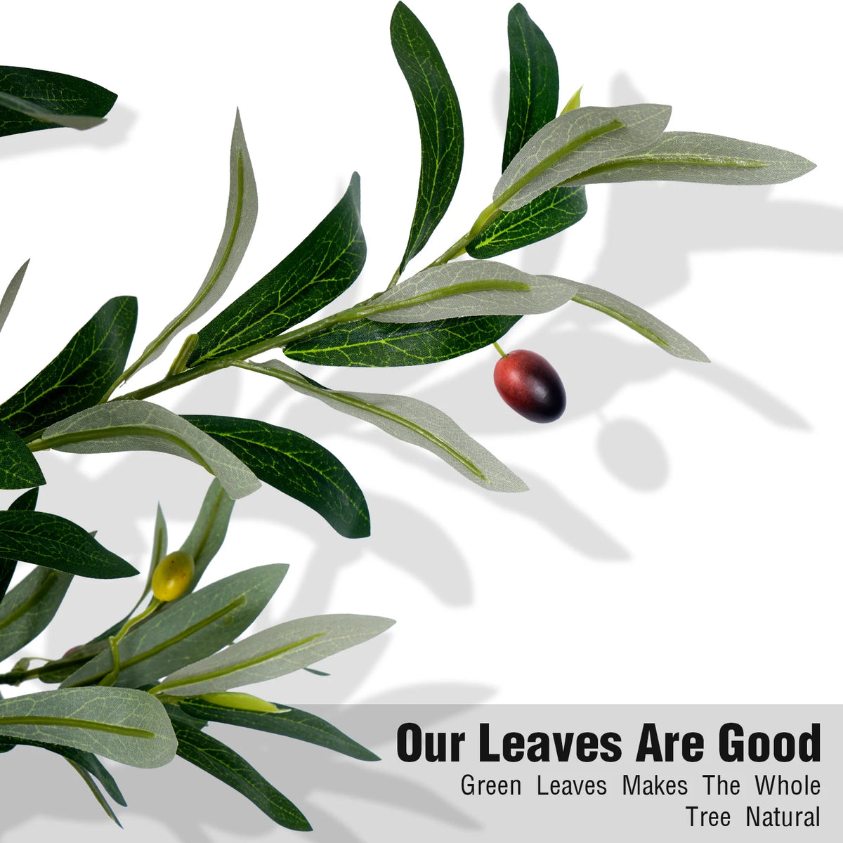 Olive Trees Artificial Indoor, 5.25/6/7FT Tall Faux Olive Tree with Black Pot, Artificial Plants with Natural Wood Trunk and Lifelike Fruits for Home Office Decor