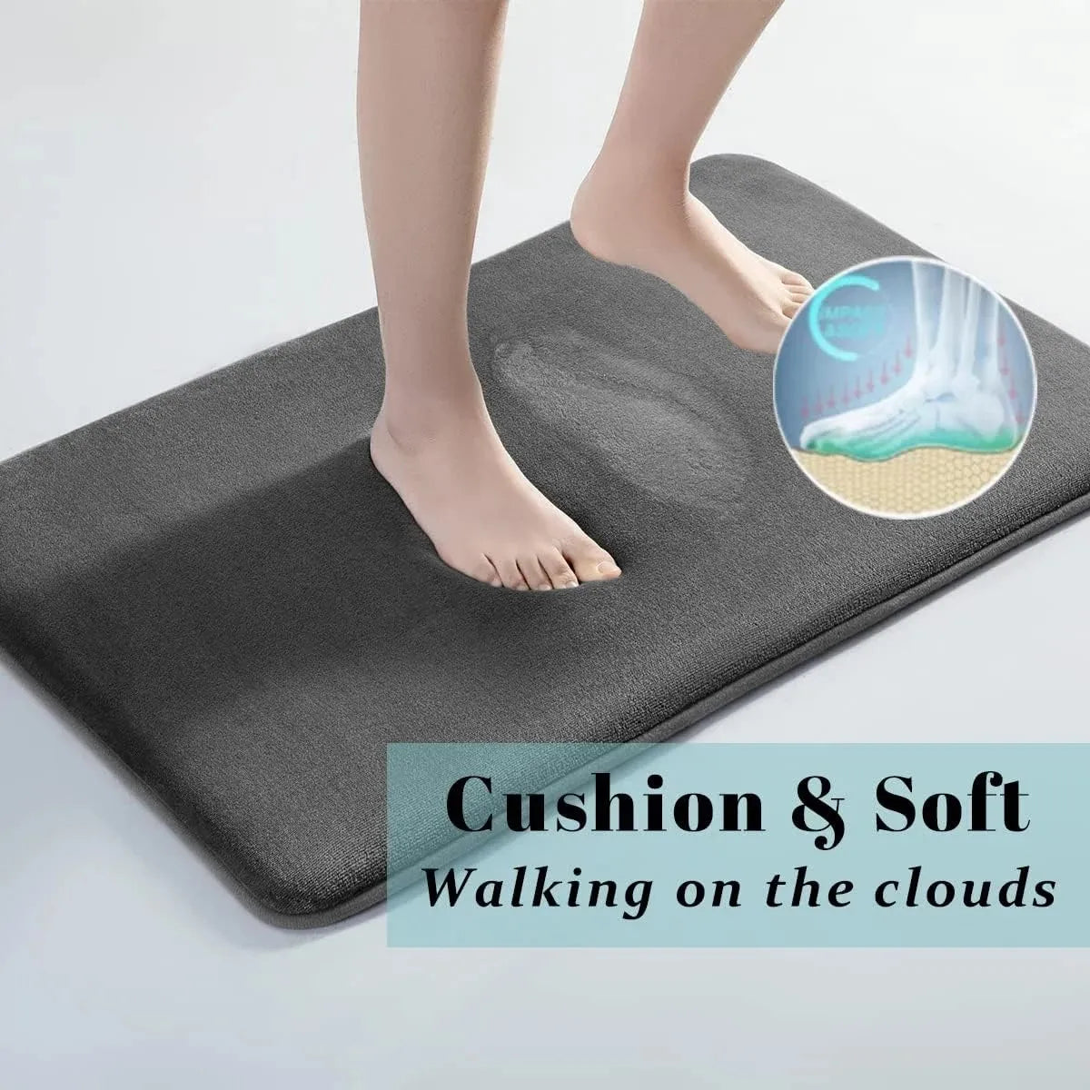 Super Absorbent Coral Velvet Bath Mat Anti-Slip Shower Floor Door Rug