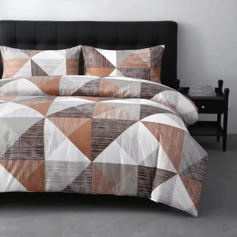 Abstract Duvet Cover Set 3 Piece Modern Bedroom Bedding