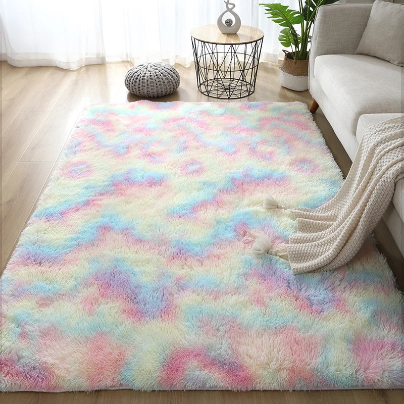 Fluffy Faux Fur Hall Carpet for Living Room Bedroom Kids Room Dorm