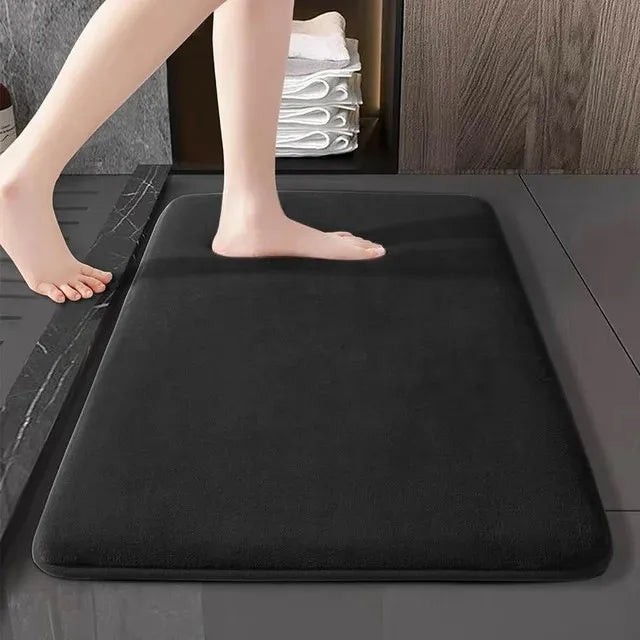 Super Absorbent Coral Velvet Bath Mat Anti-Slip Shower Floor Door Rug