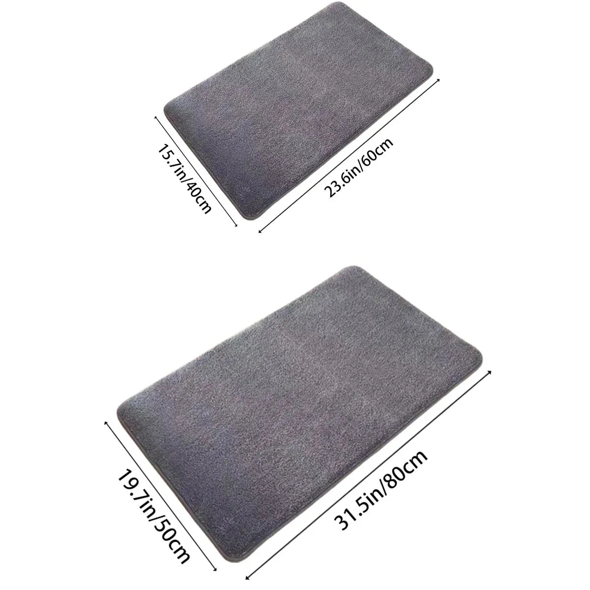Super Absorbent Coral Velvet Bath Mat Anti-Slip Shower Floor Door Rug