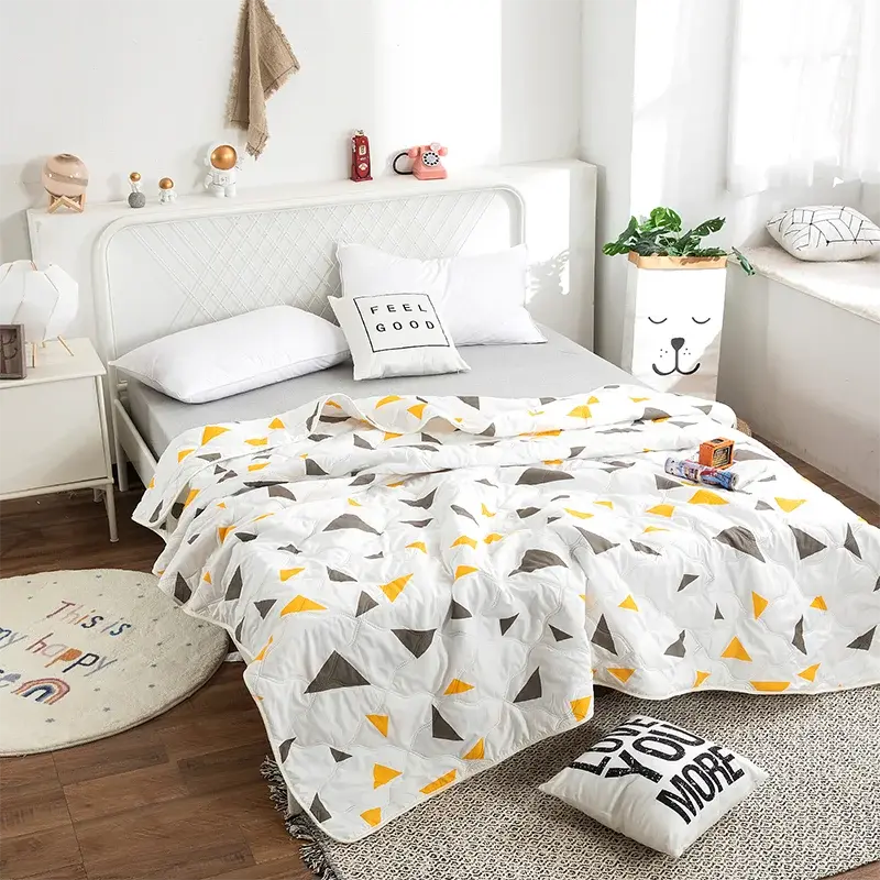 Geometric Summer Quilt Lightweight Cotton Bedroom Bedding
