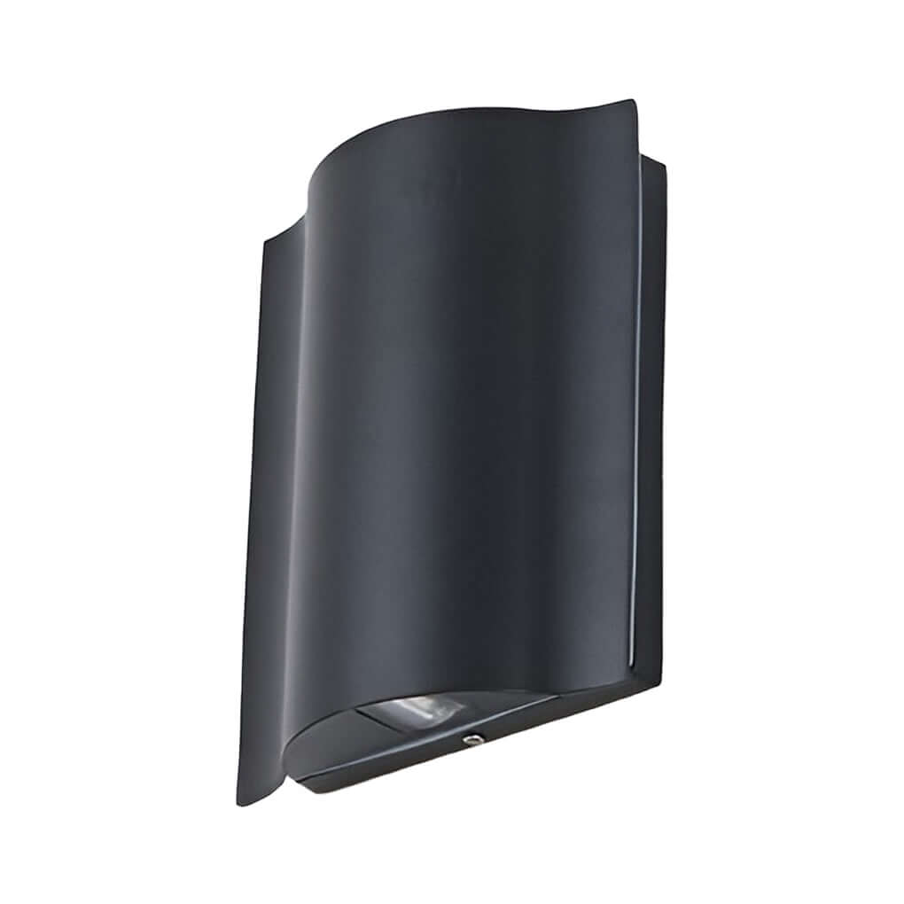 Wavy Black LED Up Down Outdoor Wall Sconce for Porch Patio Villa