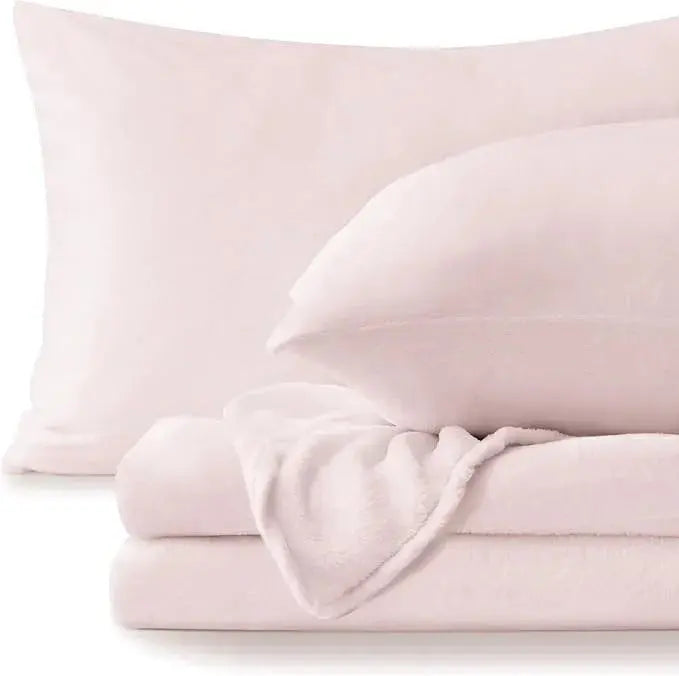 Flannel Fleece Bedding Set Sheet and Pillowcases Cozy Warm