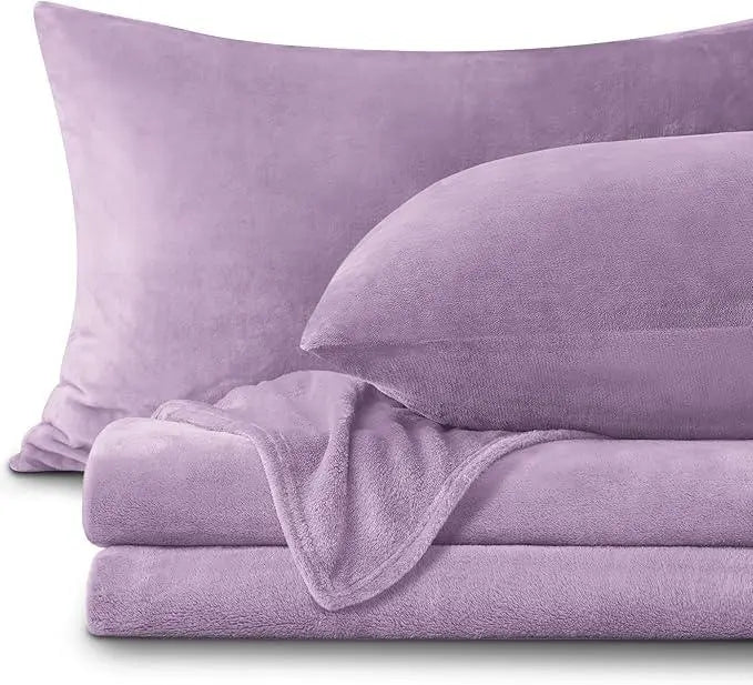 Flannel Fleece Bedding Set Sheet and Pillowcases Cozy Warm