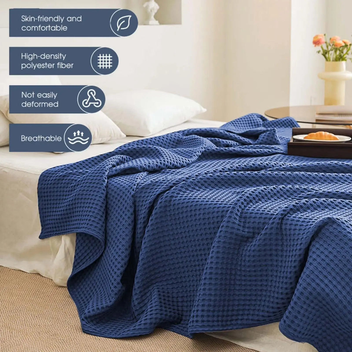 Bamboo Cooling Blanket Breathable Lightweight Bedroom Throw