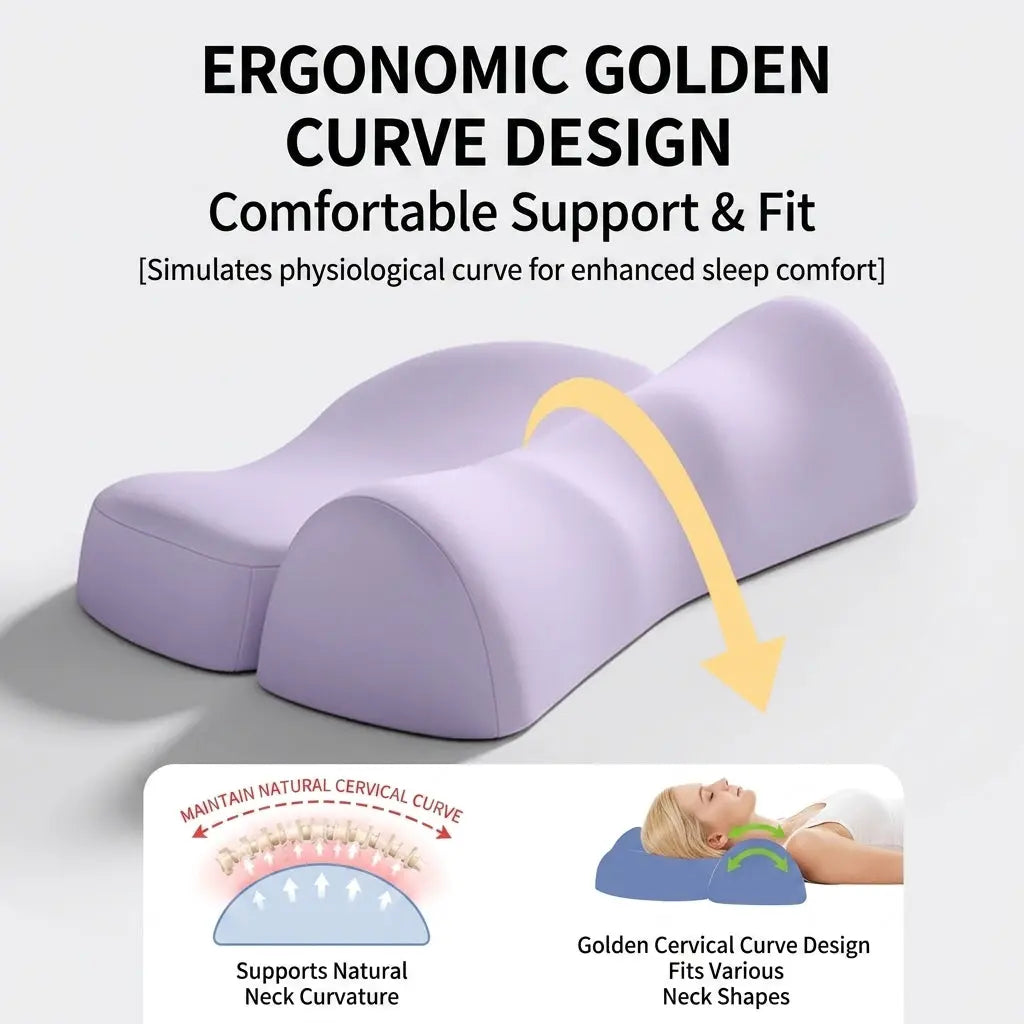 Ergonomic Contour Pillow Zoned Support Memory Foam Sleep