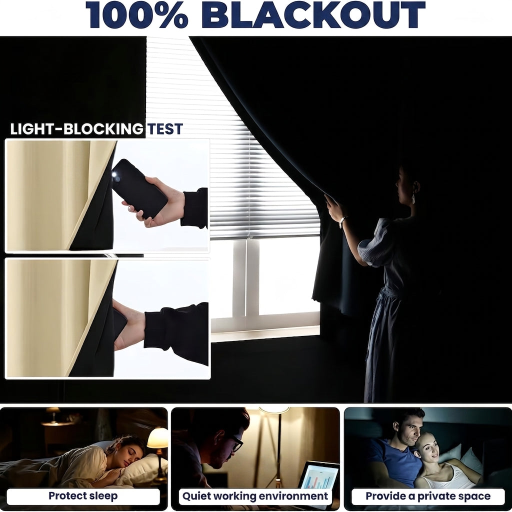 Self Adhesive Portable Blackout Curtain for Bedroom and Travel
