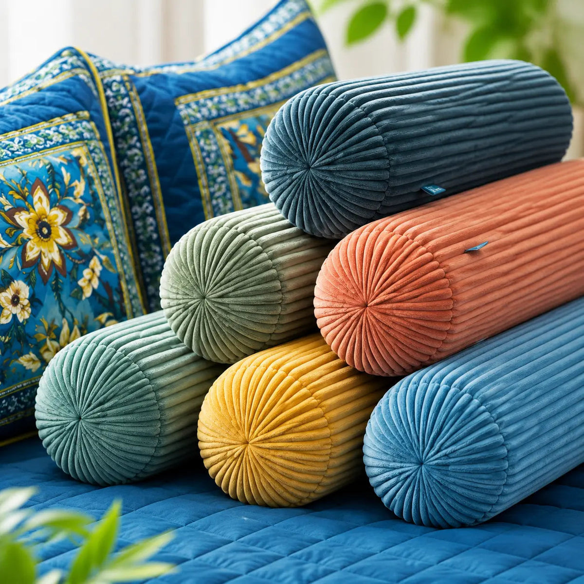Knit Bolster Cushion Decorative Support Bed Sofa Chair