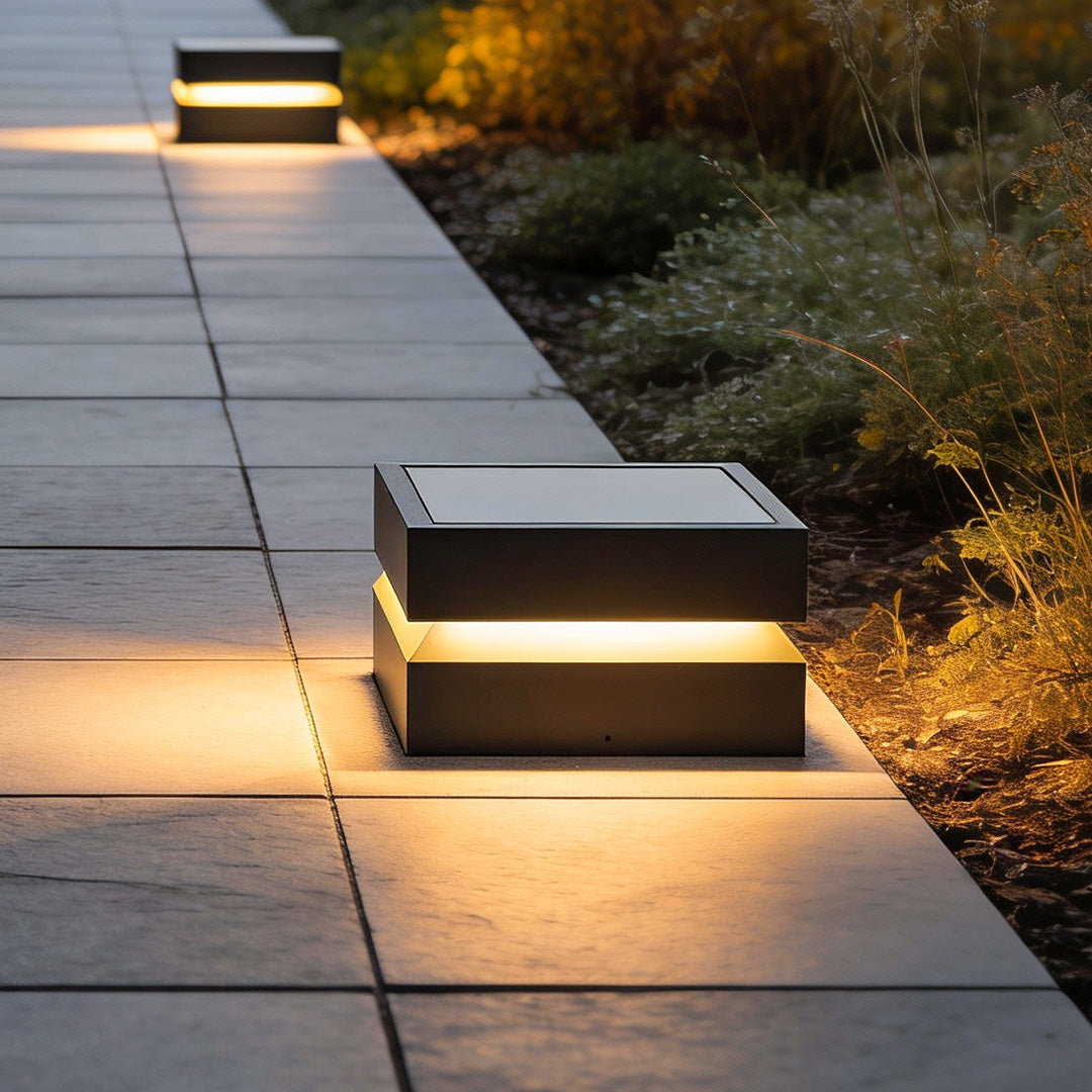 Square Black Solar Post Lights for Outdoor Deck Pillar Lighting