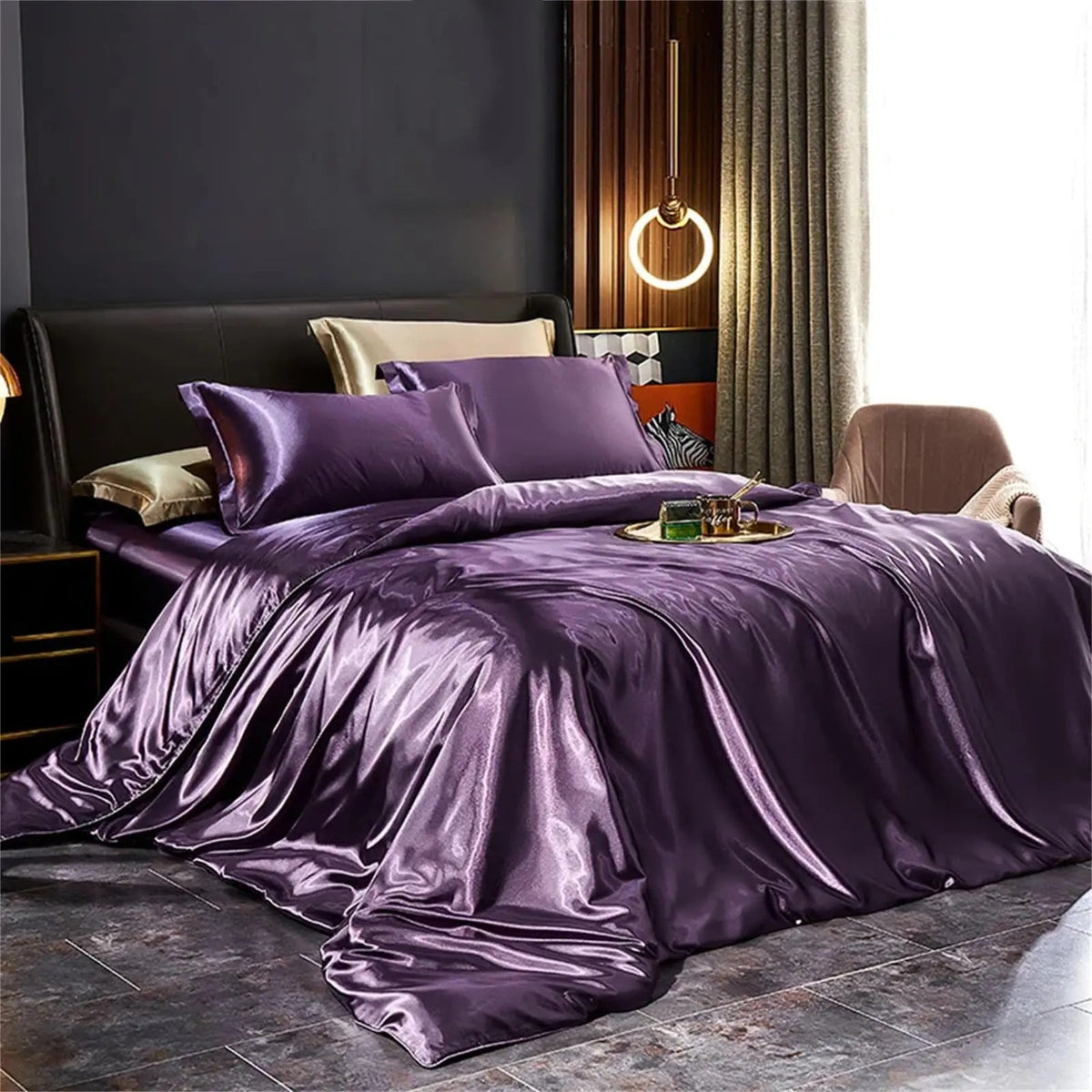 Mulberry Silk Bedding Set with Duvet Cover Sheet and Pillowcases
