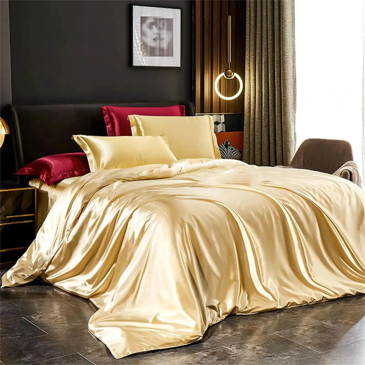 Mulberry Silk Bedding Set with Duvet Cover Sheet and Pillowcases