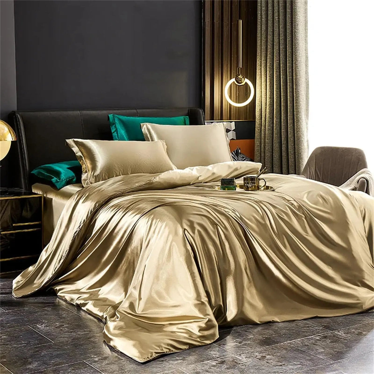 Mulberry Silk Bedding Set with Duvet Cover Sheet and Pillowcases