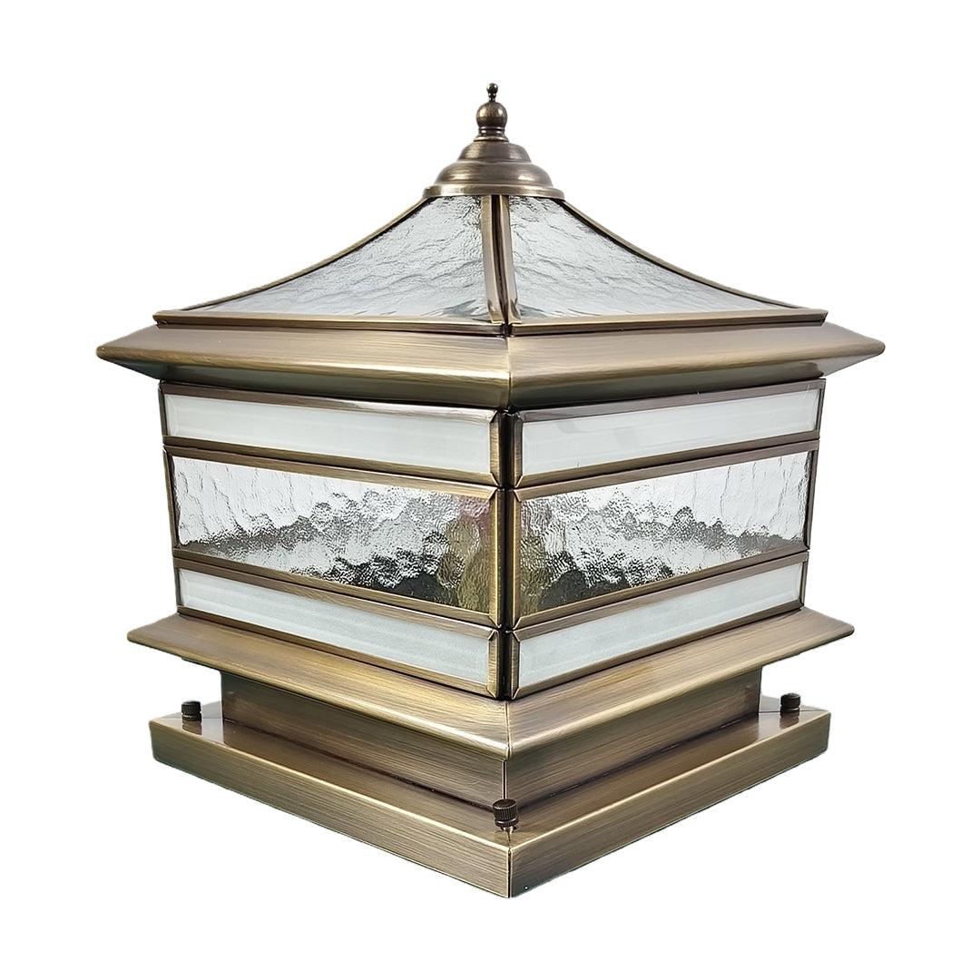 Copper Solar Pillar Light for Outdoor Fence Post Garden Deck