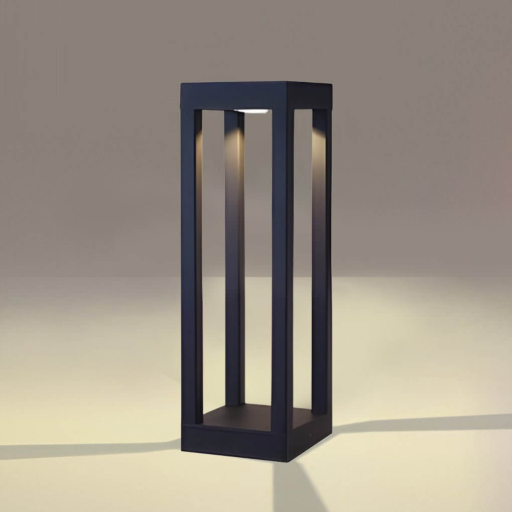 Modern Black LED Bollard Garden Light for Outdoor Landscape Pathway