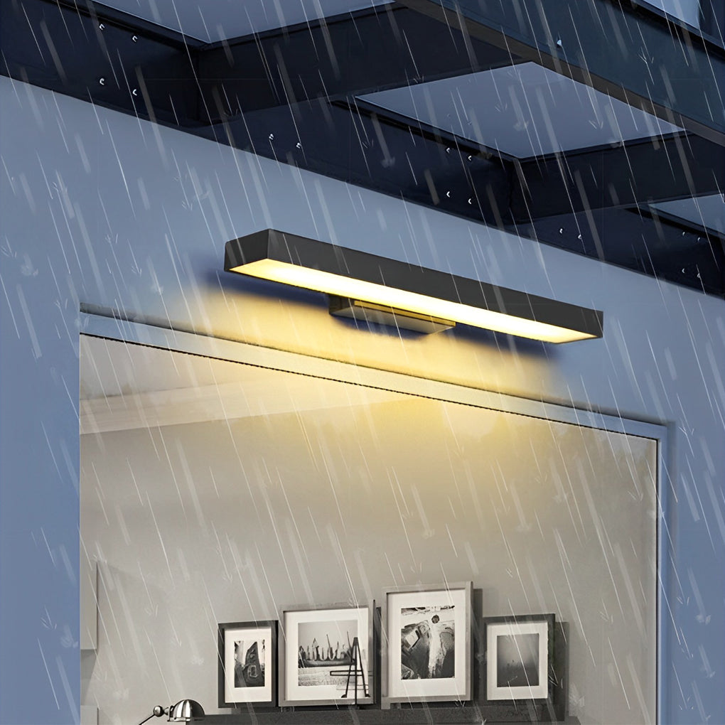 LED Linear Wall Light Outdoor Black Rectangular Lamp