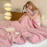 Double Thick Lamb Plush Bed Throw Blanket for Winter Warmth