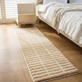 Geometric Flocked Bath Mat with Anti Slip Base for Bathroom