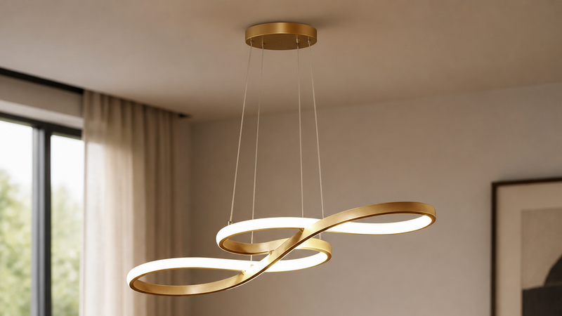 Aria Sculptural Pendant Chandelier - gold finish, 75cm, over dining table