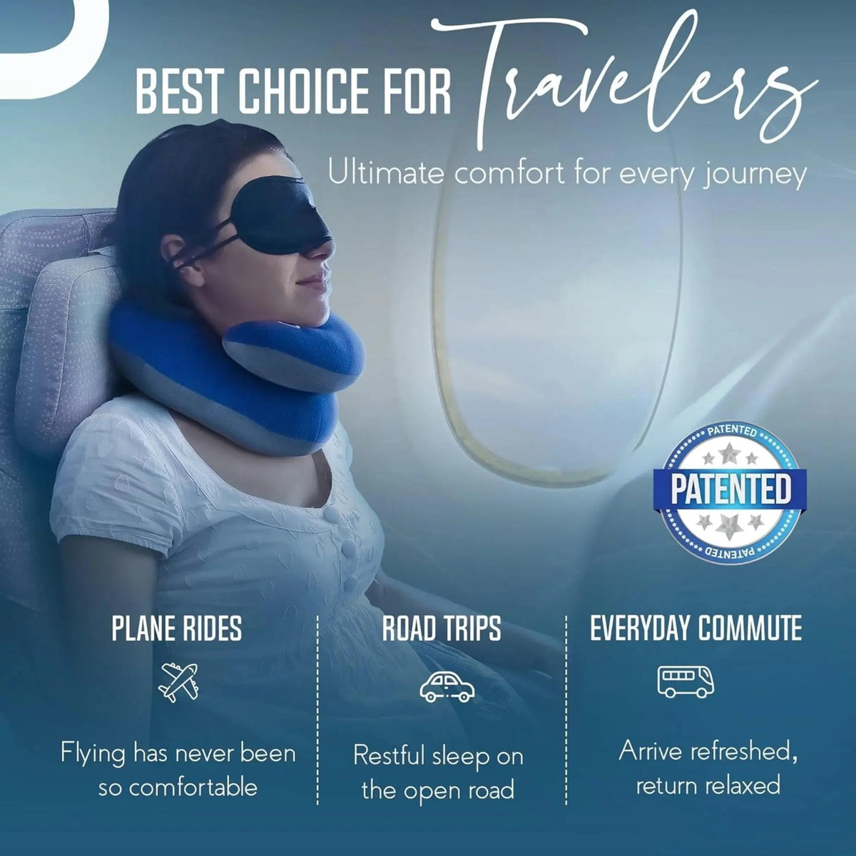Double Support Travel Neck Pillow for Flights and Long Car Rides