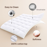Cooling Mattress Topper for Back Pain and Plush Bed Comfort