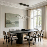 Curved LED Pendant Light Wavy LED Metal Ceiling Light