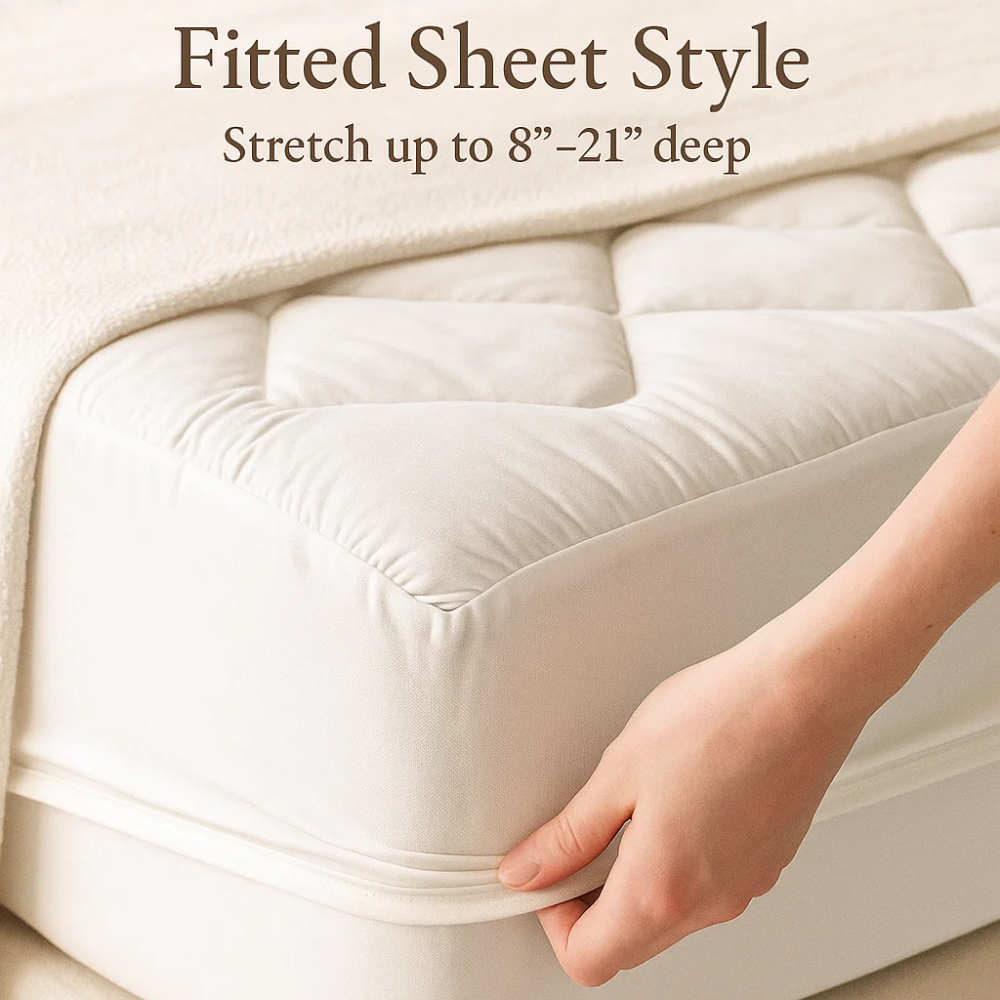 Cooling Mattress Topper for Back Pain and Plush Bed Comfort
