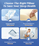 Memory Foam Neck Pillow for Cervical Support and Better Sleep