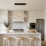 Curved LED Pendant Light Wavy LED Metal Ceiling Light