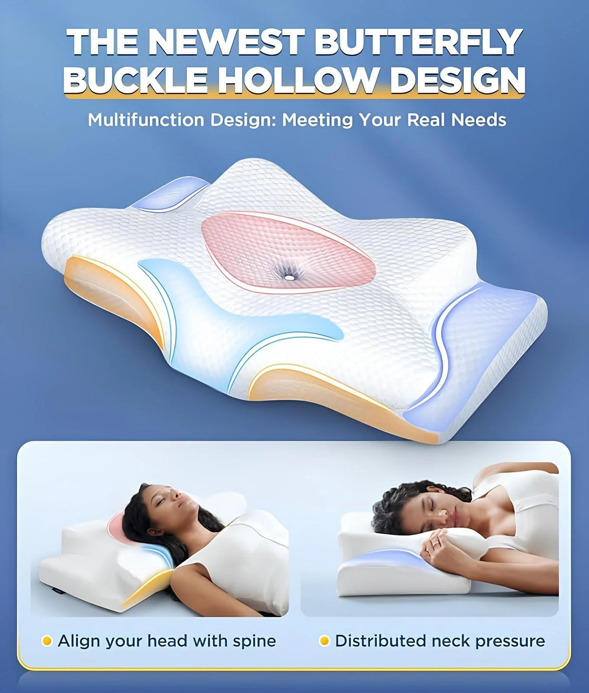 Memory Foam Neck Pillow for Cervical Support and Better Sleep