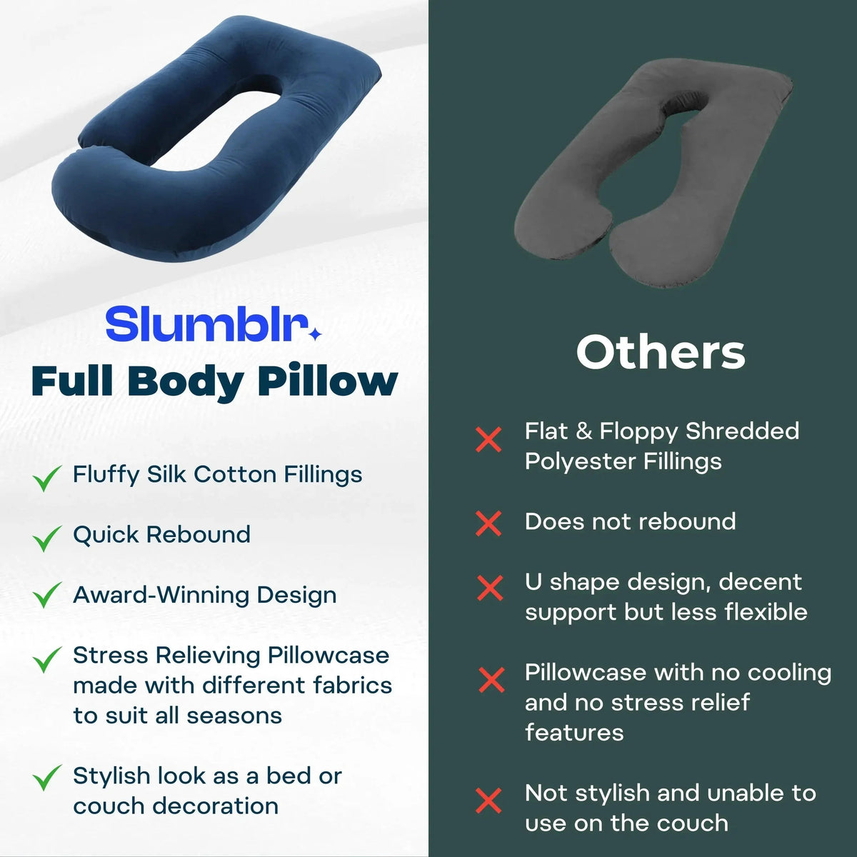 U Shaped Pregnancy Body Pillow for Cooling Full Body Support