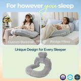 Adjustable U Shaped Reading Pillow with Folding Modular Design