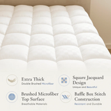 Cooling Mattress Topper for Back Pain and Plush Bed Comfort