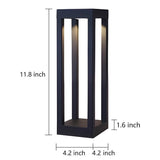 Modern Black LED Bollard Garden Light for Outdoor Landscape Pathway