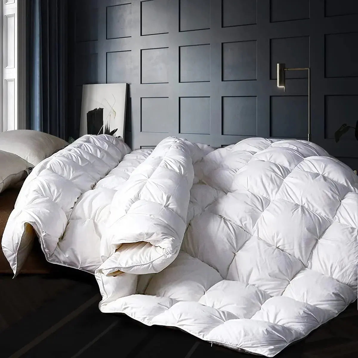 Goose Down Comforter All Season Warmth Ultra Soft Bedroom