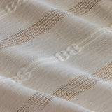 Tasseled Embroidered Stripe Semi-Sheer Curtain Panels