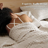 Breathable Cotton Waffle Weave Blanket for Bed Sofa and Summer Use