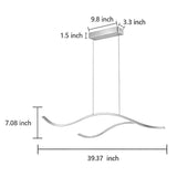 Curved LED Pendant Light Wavy LED Metal Ceiling Light