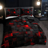 Modern Geometric Comforter Bedding Set with Quilt and 2 Pillowcases