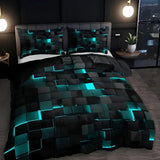 Modern Geometric Comforter Bedding Set with Quilt and 2 Pillowcases
