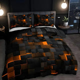 Modern Geometric Comforter Bedding Set with Quilt and 2 Pillowcases