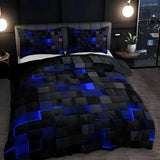Modern Geometric Comforter Bedding Set with Quilt and 2 Pillowcases