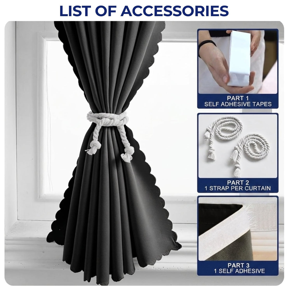 Self Adhesive Portable Blackout Curtain for Bedroom and Travel