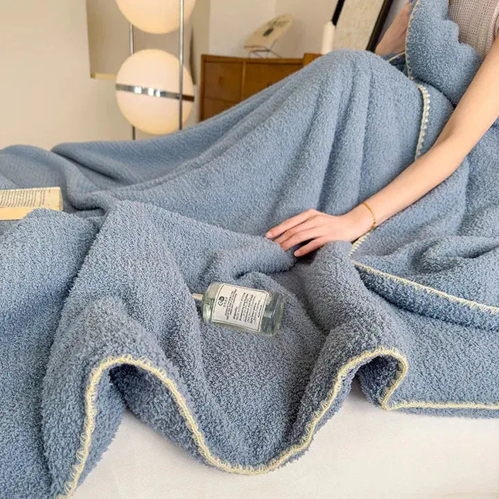 Double Thick Lamb Plush Bed Throw Blanket for Winter Warmth