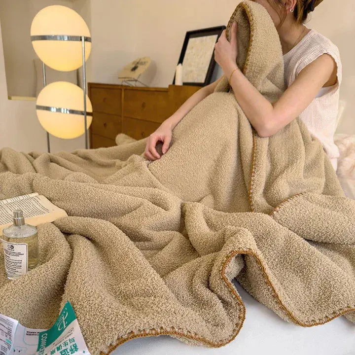 Double Thick Lamb Plush Bed Throw Blanket for Winter Warmth
